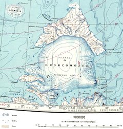 Severní země, Komsomolec, mapa ostrova